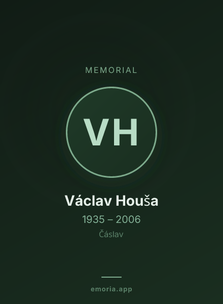 Memorial portrait of Václav Houša