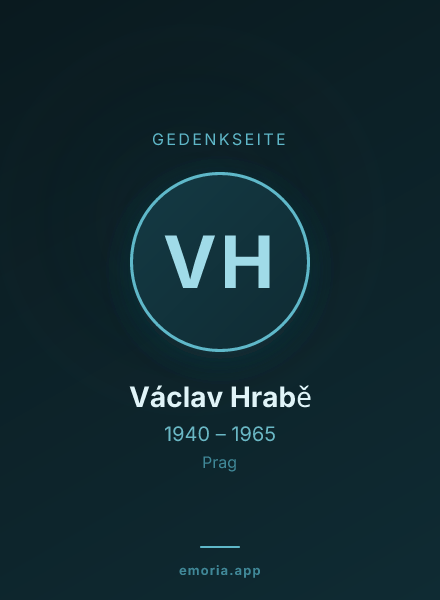 Gedenkportrait von Václav Hrabě