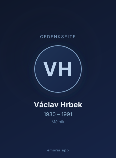 Gedenkportrait von Václav Hrbek