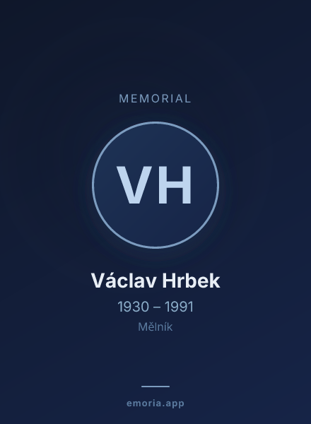 Memorial portrait of Václav Hrbek