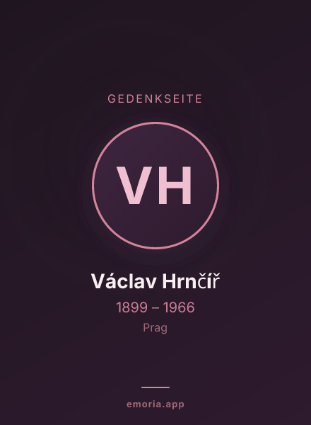 Gedenkportrait von Václav Hrnčíř