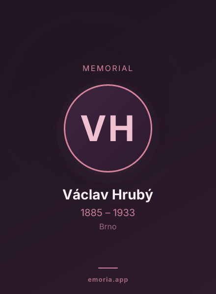 Memorial portrait of Václav Hrubý