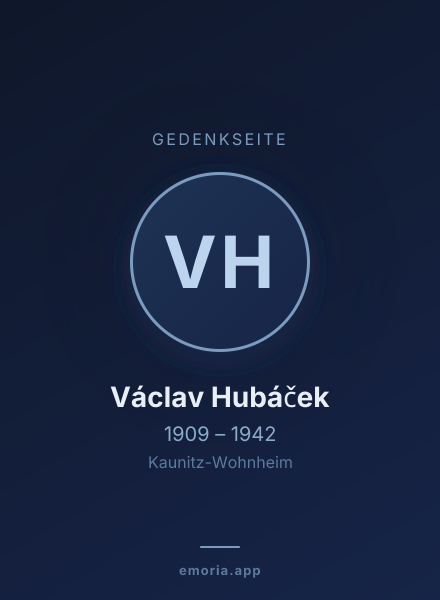 Gedenkportrait von Václav Hubáček