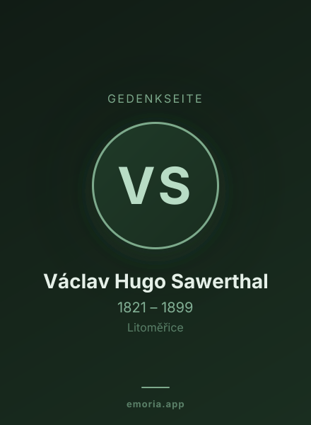 Gedenkportrait von Václav Hugo Sawerthal