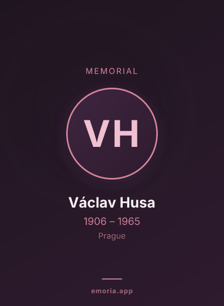 Memorial portrait of Václav Husa
