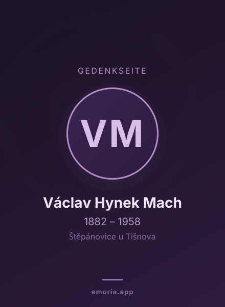 Gedenkportrait von Václav Hynek Mach
