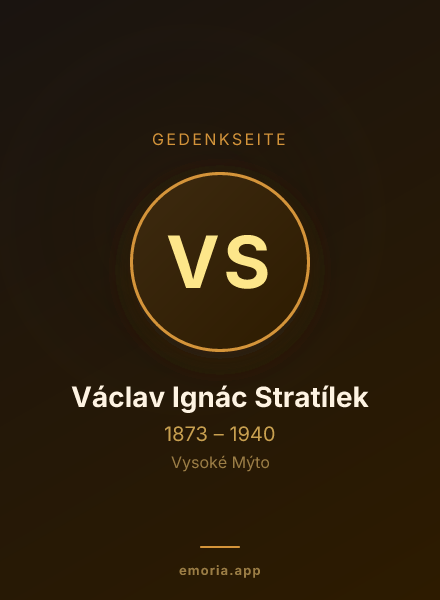 Gedenkportrait von Václav Ignác Stratílek