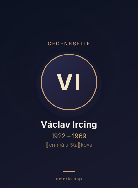 Gedenkportrait von Václav Ircing