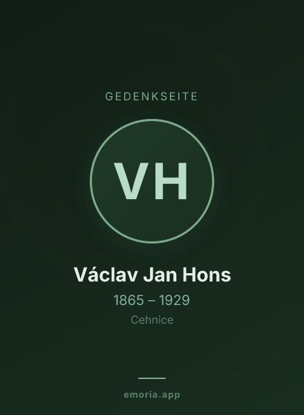 Gedenkportrait von Václav Jan Hons