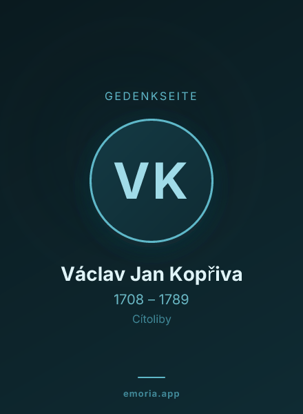 Gedenkportrait von Václav Jan Kopřiva