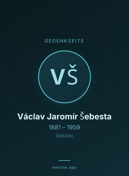 Gedenkportrait von Václav Jaromír Šebesta