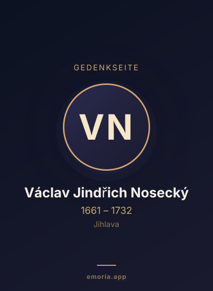 Gedenkportrait von Václav Jindřich Nosecký