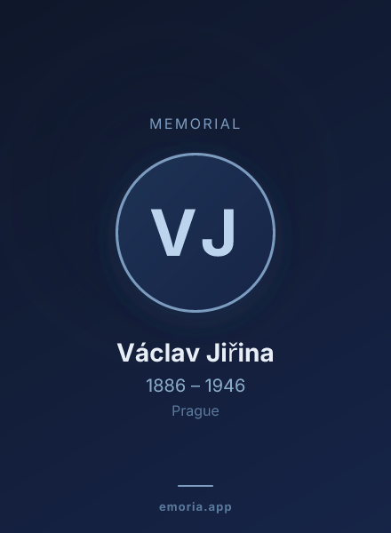 Memorial portrait of Václav Jiřina