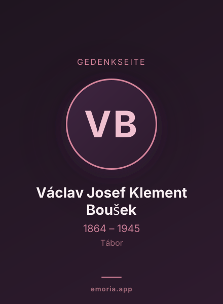 Gedenkportrait von Václav Josef Klement Boušek