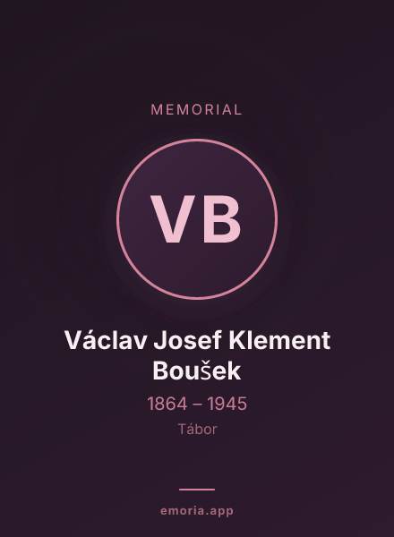 Memorial portrait of Václav Josef Klement Boušek