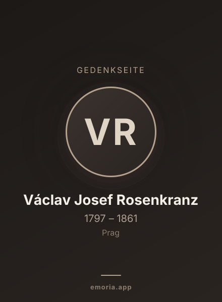 Gedenkportrait von Václav Josef Rosenkranz