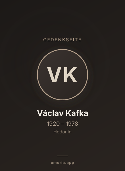 Gedenkportrait von Václav Kafka