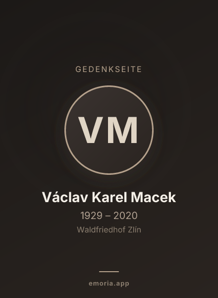 Gedenkportrait von Václav Karel Macek