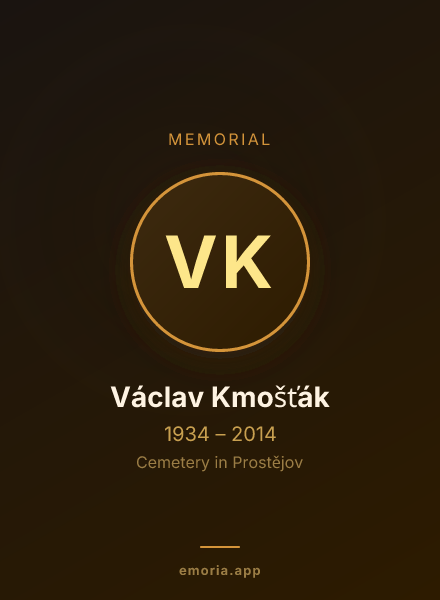 Memorial portrait of Václav Kmošťák