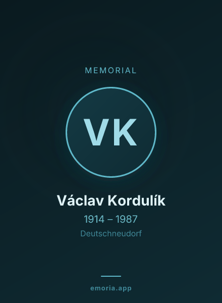 Memorial portrait of Václav Kordulík