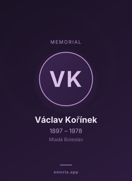 Memorial portrait of Václav Kořínek