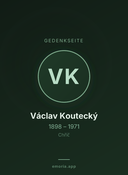 Gedenkportrait von Václav Koutecký