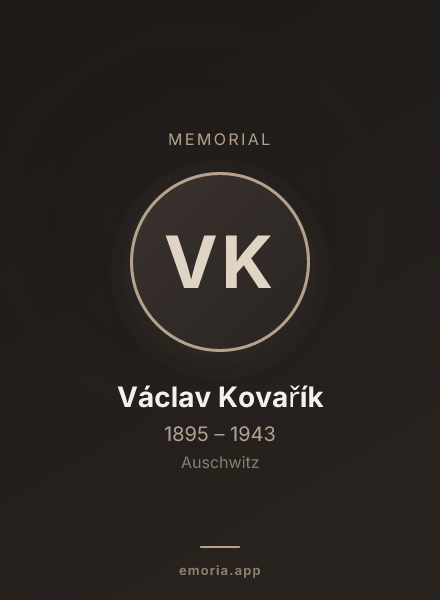 Memorial portrait of Václav Kovařík