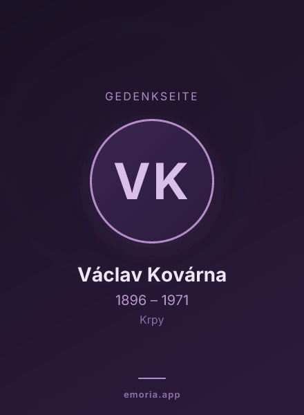 Gedenkportrait von Václav Kovárna