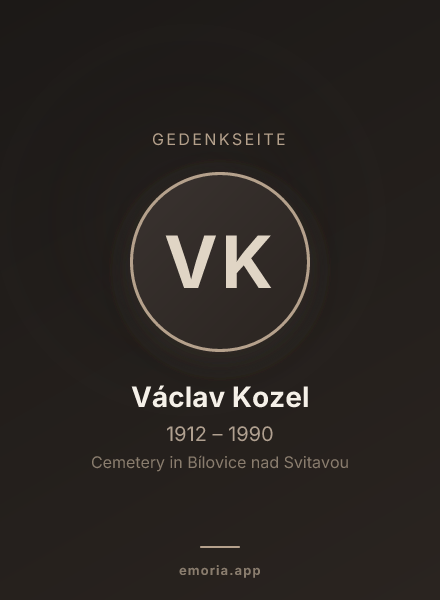 Gedenkportrait von Václav Kozel