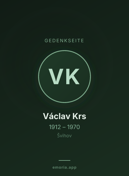 Gedenkportrait von Václav Krs