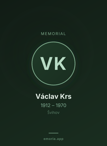 Memorial portrait of Václav Krs