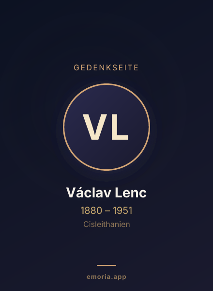Gedenkportrait von Václav Lenc