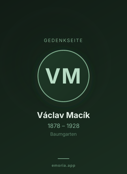 Gedenkportrait von Václav Macík