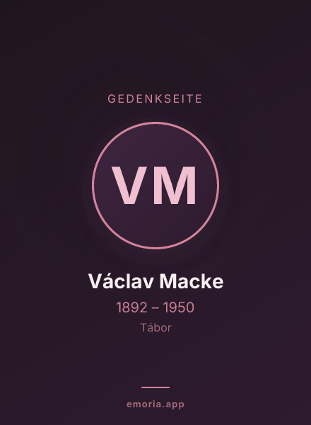 Gedenkportrait von Václav Macke