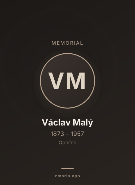 Memorial portrait of Václav Malý