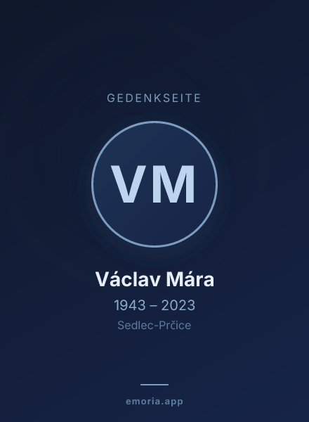 Gedenkportrait von Václav Mára