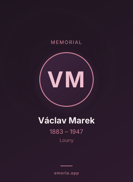 Memorial portrait of Václav Marek