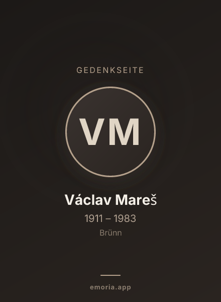 Gedenkportrait von Václav Mareš