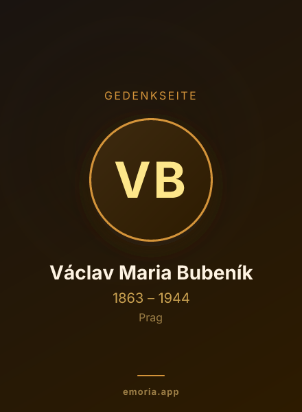 Gedenkportrait von Václav Maria Bubeník