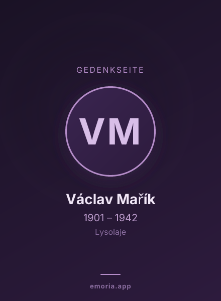 Gedenkportrait von Václav Mařík