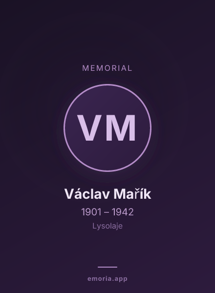 Memorial portrait of Václav Mařík