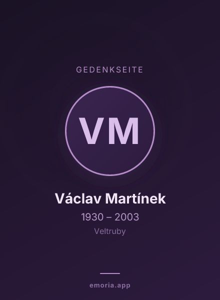 Gedenkportrait von Václav Martínek