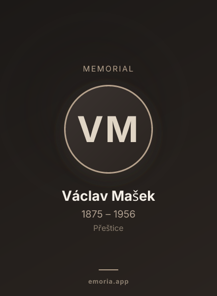 Memorial portrait of Václav Mašek