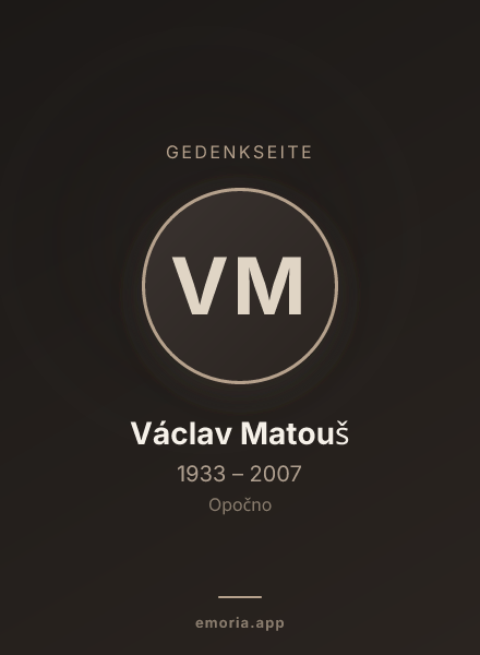 Gedenkportrait von Václav Matouš