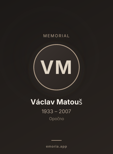 Memorial portrait of Václav Matouš