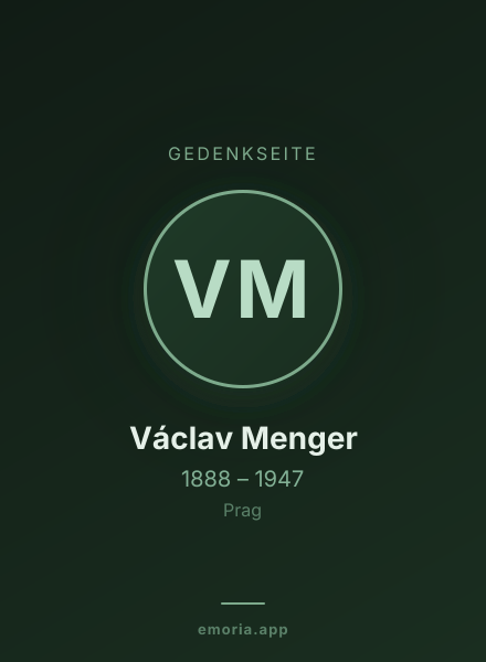 Gedenkportrait von Václav Menger