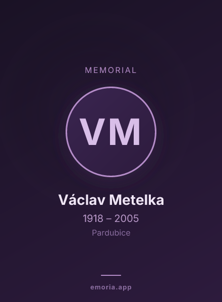 Memorial portrait of Václav Metelka