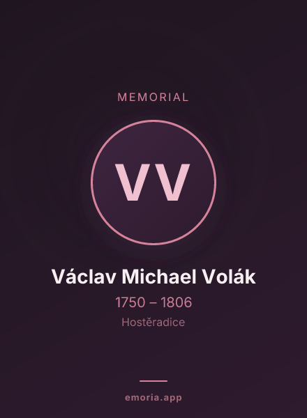 Memorial portrait of Václav Michael Volák