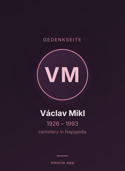 Gedenkportrait von Václav Mikl