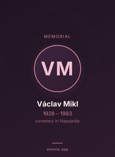 Memorial portrait of Václav Mikl